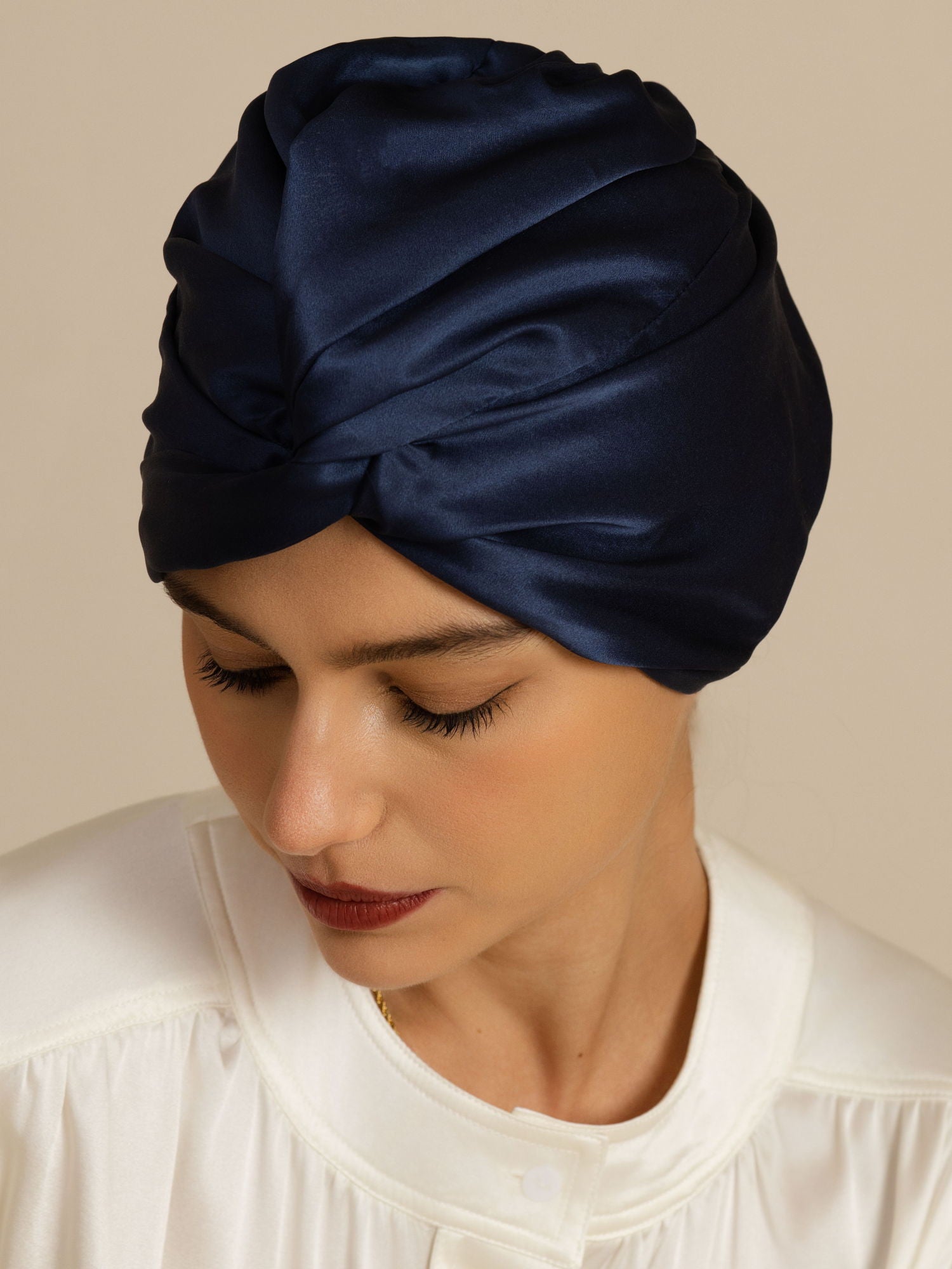 [Bleu Foncé] SilkSilky-FR 22Momme Bonnets de Nuit 002
