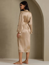 [Champagne] SilkSilky-FR Long Sleeve Femme Peignoir 002