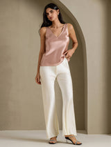 [Toscane] SilkSilky-FR Sleeveless V Neck Top À Fines Brides 006