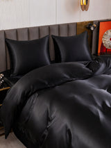 [Noir] SilkSilky-FR Parure de Lit Soie 003