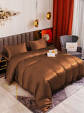 SilkSilky FR 19Momme Pure Soie Bedding Set Café 002