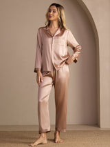 [Toscane] SilkSilky-FR Long Sleeve Lapel Collar Femme Pyjamas 003