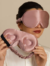 [Mauve Pâle] SilkSilky-FR 22Momme Masques pour les Yeux 001