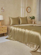 [Beige+Kaki] SilkSilky-FR Parure de Lit Soie 003