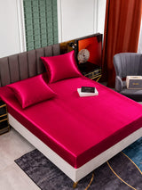 [Rouge Vineux] SilkSilky-FR Parure de Lit Soie 001