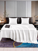[Blanc] SilkSilky-FR Parure de Lit Soie 001