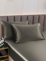 [Gris Foncé] SilkSilky-FR Taies d'Oreiller 003