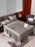 SilkSilky FR 22Momme Pure Soie Bedding Set Gris 002