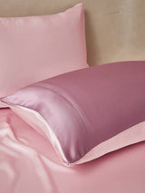 [MauvePâle+RoseClair] SilkSilky-FR 22Momme Parure de Lit Soie 003
