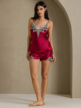 [Rouge Vineux] SilkSilky-FR Sleeveless V Neck Ensemble Camisole 006