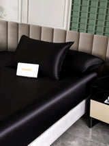 [Noir] SilkSilky-FR 25Momme Parure de Lit Soie 006