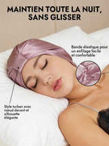 [Mauve Pâle] SilkSilky-FR Bonnets de Nuit 004