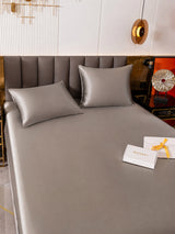 [Gris] SilkSilky-FR Parure de Lit Soie 005