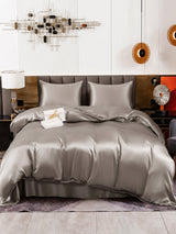 [Gris] SilkSilky-FR Parure de Lit Soie 002