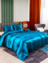 [Bleu Royal] SilkSilky-FR Parure de Lit Soie 001