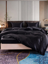 [Noir] SilkSilky-FR Parure de Lit Soie 005
