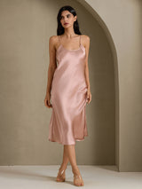 [Toscane] SilkSilky-FR Sleeveless V Neck Chemises de nuit 001