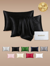 [Noir] SilkSilky-FR 30Momme Taies d'Oreiller 001