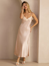 [Rose] SilkSilky-FR Sleeveless V Neck Robes 006