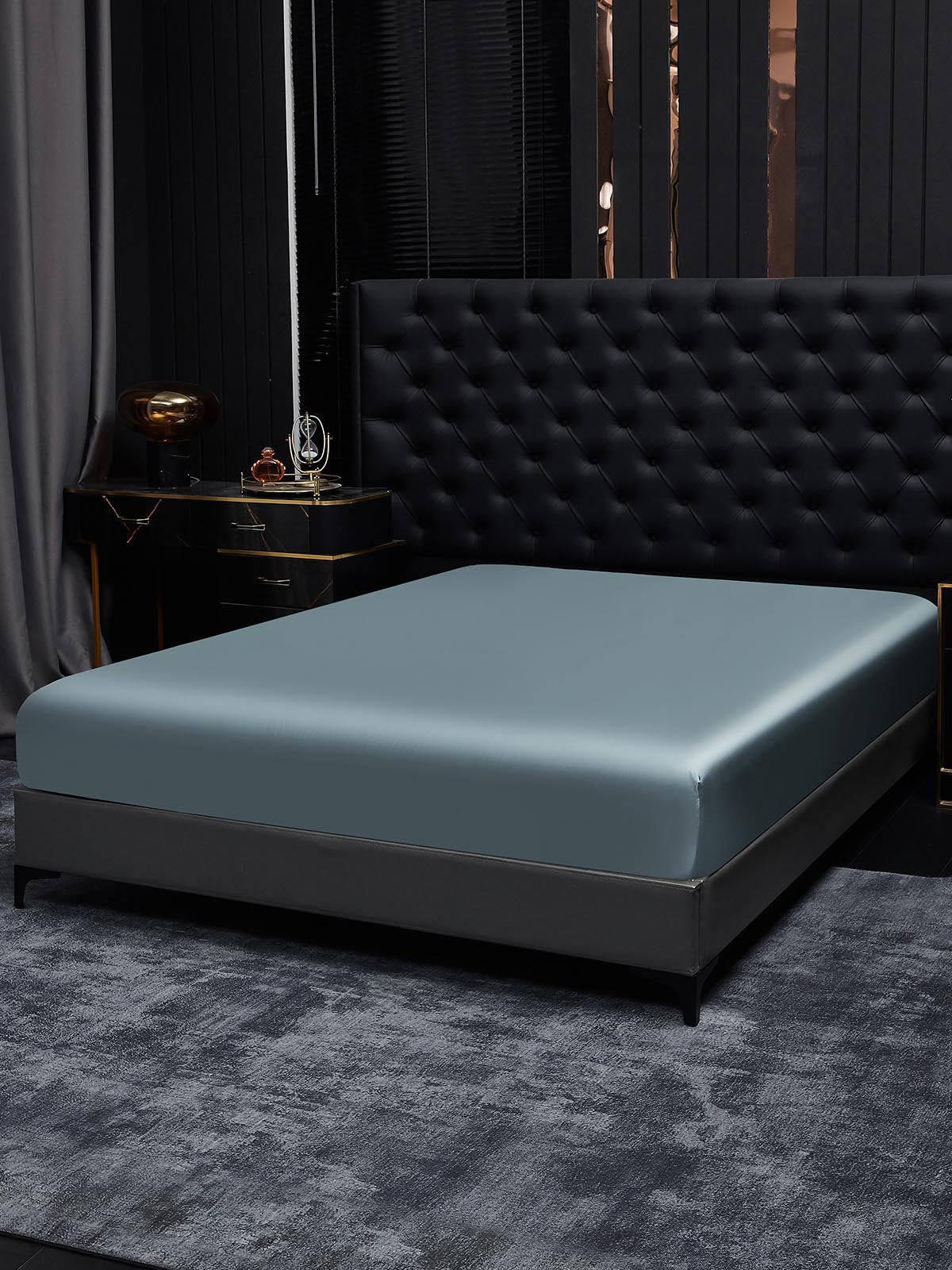 [Bleu Grisâtre] SilkSilky-FR 22Momme Pure Soie Sheet 002