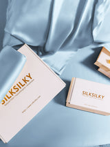 [Bleu Clair] SilkSilky-FR Taies d'Oreiller 005