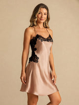 [Toscane] SilkSilky-FR Sleeveless V Neck Chemises de nuit 005