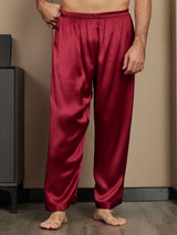 [Rouge Vineux] SilkSilky-FR Pure Soie Mens Sleep Bottoms 003