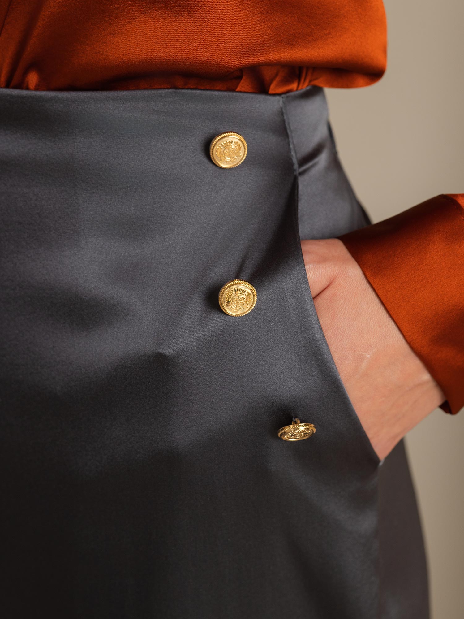 [Gris Foncé] SilkSilky-FR 19Momme Femme Pantalons 004