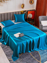 [Bleu Royal] SilkSilky-FR Parure de Lit Soie 001