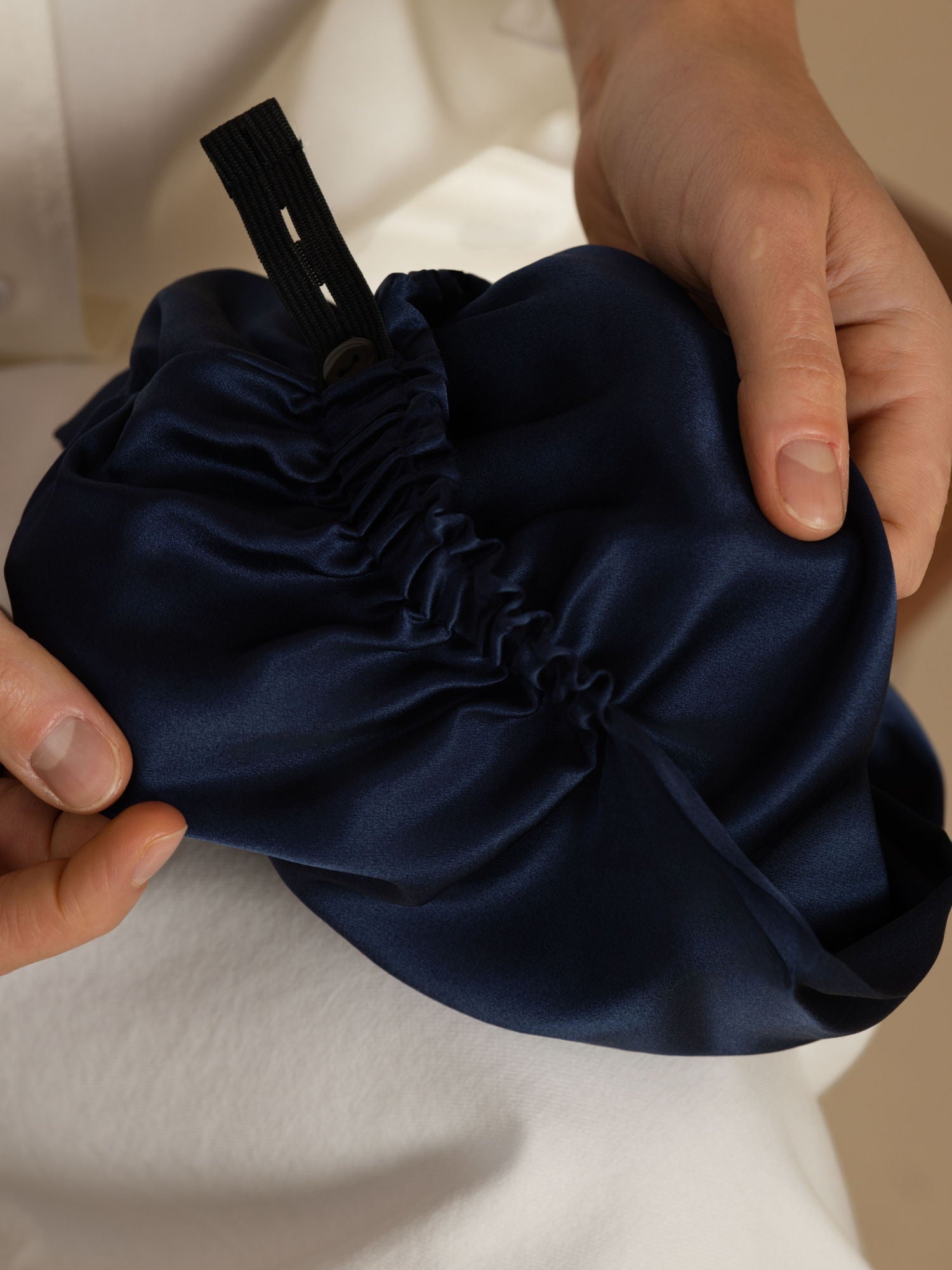 [Bleu Foncé] SilkSilky-FR 22Momme Bonnets de Nuit 003