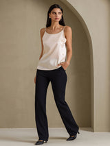 [Beige] SilkSilky-FR Spaghetti Strap Top À Fines Brides 006
