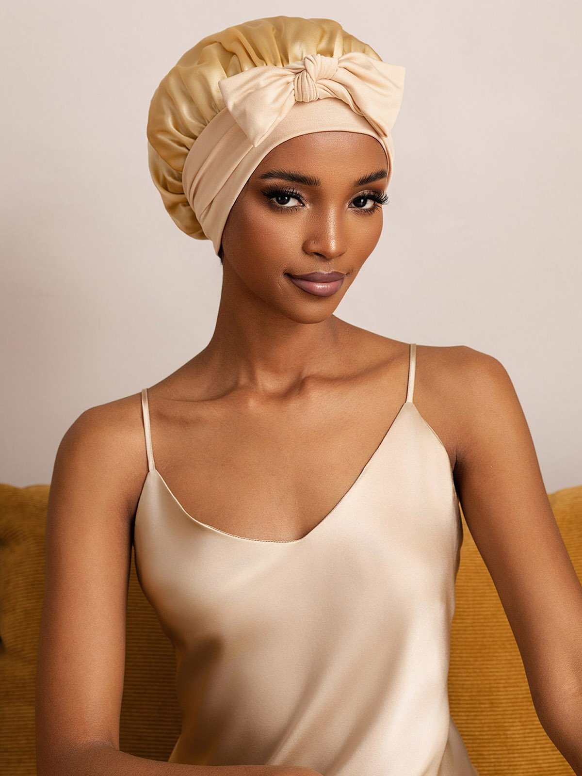 SilkSilky-FR Soie Sleep Cap Champagne 003