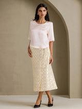 [Rose] SilkSilky-FR Half Sleeve Femme T-Shirt 006