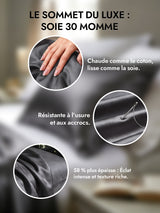 [Gris Foncé] SilkSilky-FR 30Momme Taies d'Oreiller 002