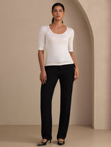 [Blanc] SilkSilky-FR Half Sleeve Femme T-Shirt 007