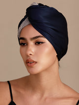 [Bleu Foncé] SilkSilky-FR Turban Cheveux 002