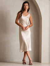 [Beige] SilkSilky-FR Sleeveless Robes 004