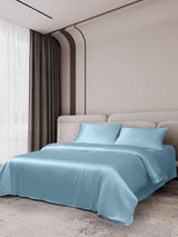 [Bleu Clair] SilkSilky-FR 19Momme Parure de Lit Soie 002