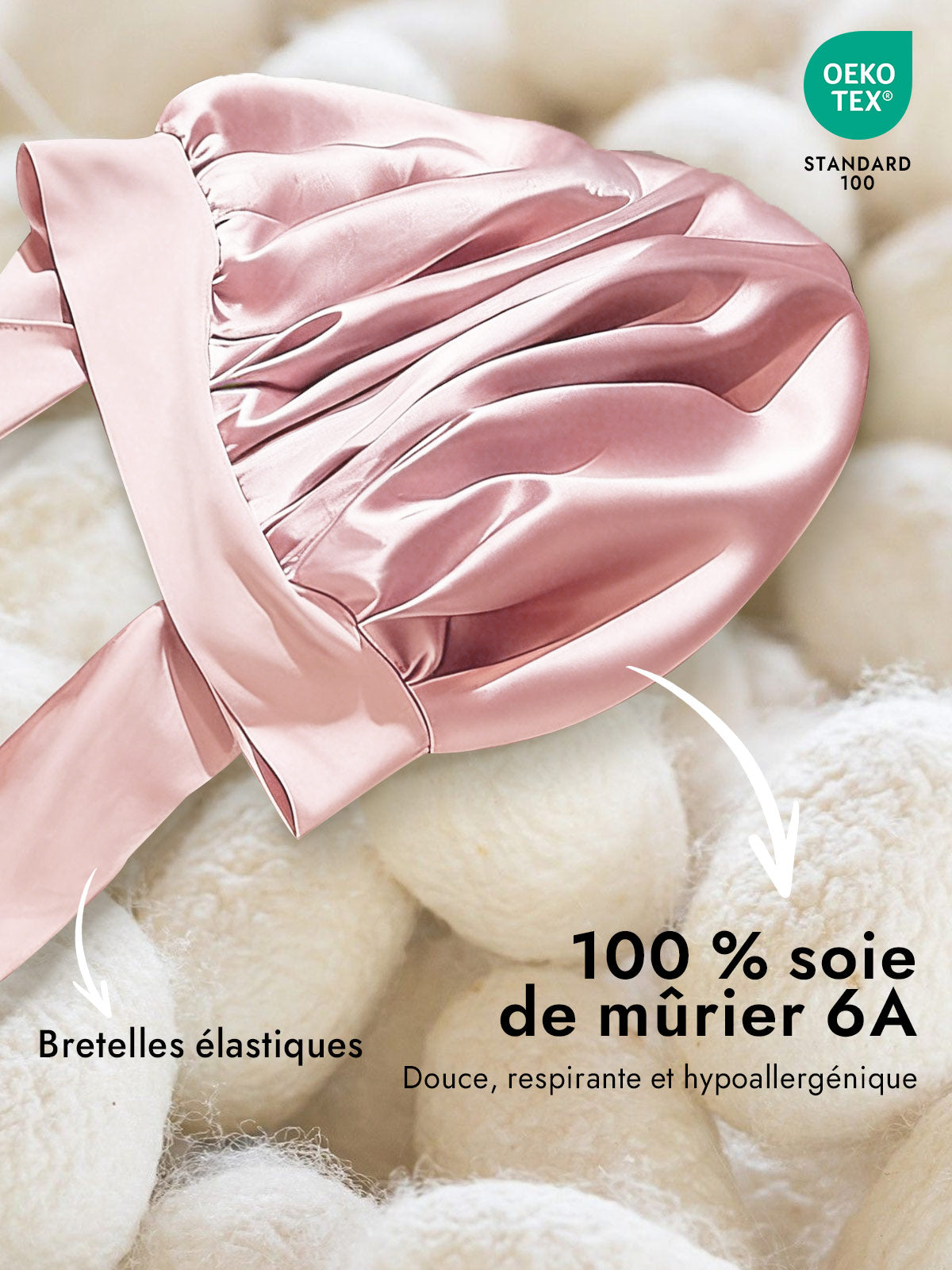 [Rose Clair] SilkSilky-FR Soie Sleep Cap 002