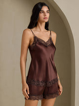 [Brun] SilkSilky-FR Sleeveless V Neck Ensemble Camisole 001