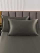 [Gris Foncé] SilkSilky-FR Taies d'Oreiller 001