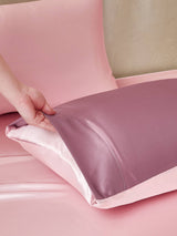 [MauvePâle+RoseClair] SilkSilky-FR 19Momme Pure Soie Bedding Set 005