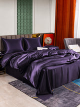 [Violet Foncé] SilkSilky-FR Parure de Lit Soie 002