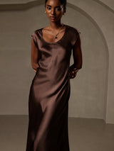 [Café] SilkSilky-FR Cap Sleeve Robes 004