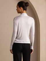 [Gris] SilkSilky-FR Long Sleeve Blouse 002