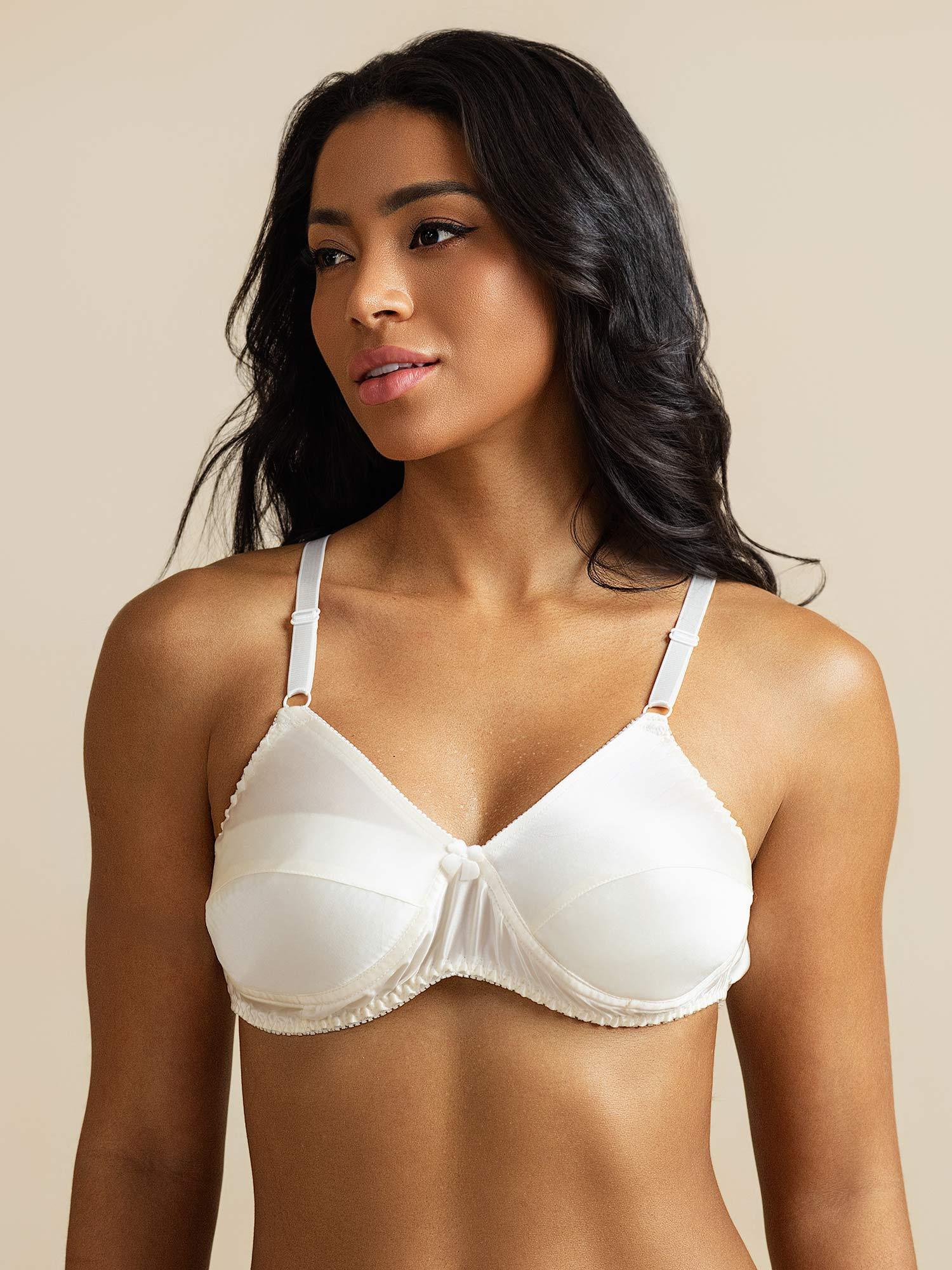 [Blanc] SilkSilky-FR Soie Bra 005,