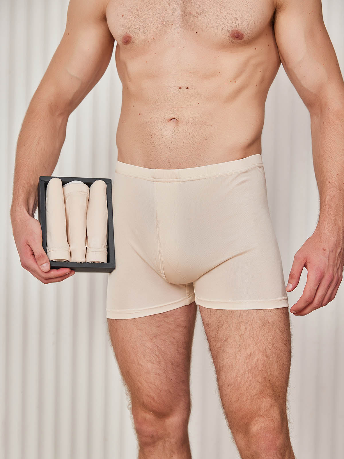 SilkSilky FR Soie Tricotée Mens Underwear Beige 003