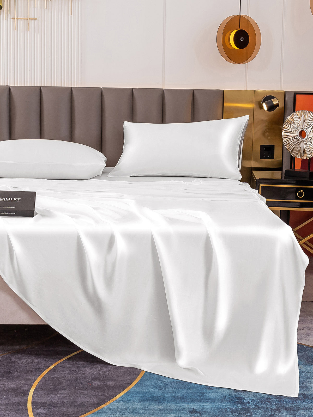 [Blanc] SilkSilky-FR 19Momme Pure Silk Bedding Set 006