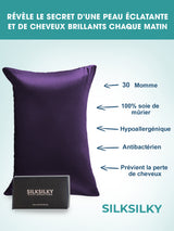[Violet Foncé] SilkSilky-FR 30Momme Taies d'Oreiller 002
