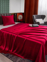 [Rouge Vineux] SilkSilky-FR Parure de Lit Soie 003